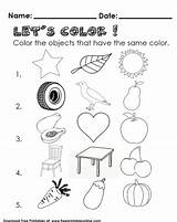 Worksheet Color Same Coloring Objects Printable Kids Identifying Pages Worksheets Object Them Sheets Learning Printables Sort Now Freeprintable Kid Freeprintableonline sketch template