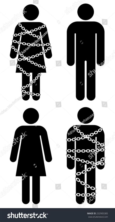 silhouette male female signs isolated chains stock vector 232905385 shutterstock
