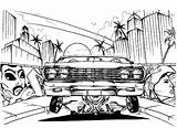 Lowrider Cars sketch template