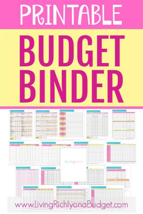 printable budget binder living richly   budget