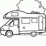 Car Coloring Camper Coloriages Caravana Dibujos Motorhome Campers Campervan Transporte Medios sketch template