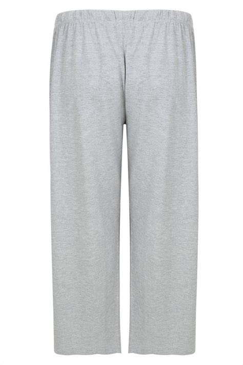 grey basic cotton pyjama bottoms plus size 16 to 32