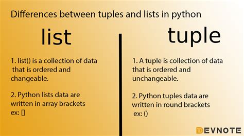 differences  tuples  lists  python devnote riset
