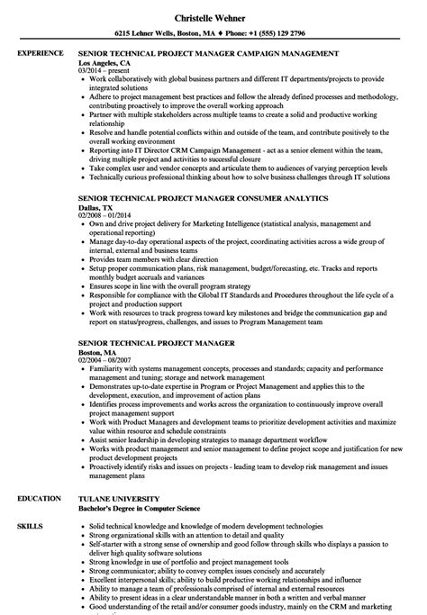 technical project manager resume project manager resume  project