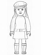 American Coloring Doll Girl Pages Printable Color Girls Kids sketch template