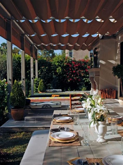 outdoor dining area  cloth canopy pergola shade cover outdoor