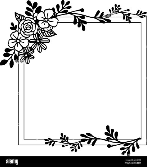 flower frame decorative border  banner vector illustration stock