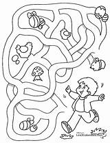 Labyrinths Coloring Easter Print Kids Color sketch template