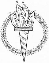 Olympic Olympics Torch Printable Olympiques Olympische Spiele Olympique Hiver Flame Scribblefun Anneaux Juegos Torche Ausmalbilder Olympiades Colouring Kinder Olimpiadas Flamme sketch template