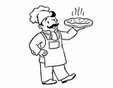 Chef Italian Coloring Drawing Colorear Para Cocinero Dibujo Pizza Pages Coloringcrew Barbecue sketch template