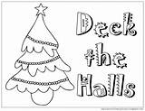 Coloring Christmas Pages Unknown Author Halls Deck sketch template