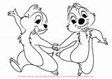 Chip Dale Draw Coloring Pages Step Disney Drawing Cartoon Drawings Drawingtutorials101 Learn Para Tutorials Cute Und Silhouette Sketches Character Getdrawings sketch template