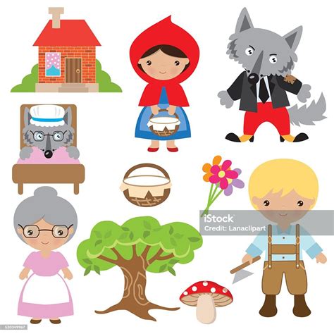 little red riding hood vector illustration stock vector art and more