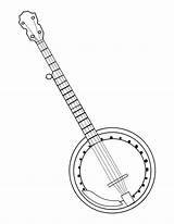 Banjo Coloring Pages Bass Guitar String Drawing Getdrawings Outline Printable Results sketch template