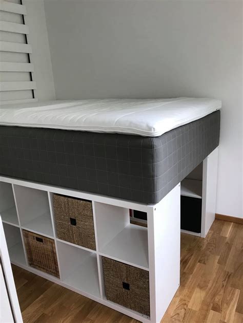 raised bed  bookshelves beneath diy loft bed ikea loft bed diy