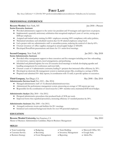 executive assistant resume examples  medical administrative