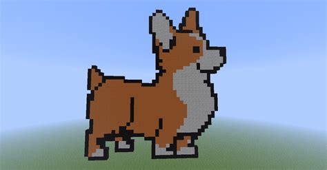 A Corgi Made In Minecraft By Loonyluna48 Pixel Art For