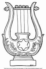 Harp Lyre Greca Chronicles Judaica Needlepoint Davidic Neoclassica Kippah sketch template