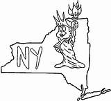 York Coloring Pages State Skyline Flag Mets Logo Printable Color Getcolorings Rangers Col Drawing sketch template