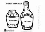 Mustard Coloring Catsup Pages Ketchup Large Edupics Template sketch template