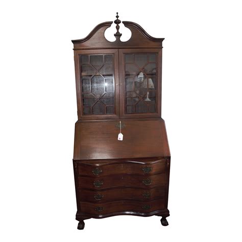 antique mahogany drop front secretary desk  bookcase  chairish
