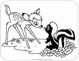 Bambi Coloring Flower Pages Disneyclips sketch template