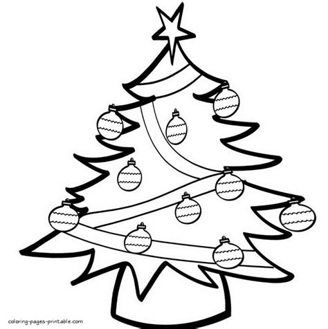 easy christmas tree coloring pages coloring pages printablecom