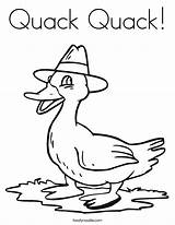 Quack Coloring Duck Pato Pages Ducky Clipart Giggle Goose Hat Wears Kids Template Login Tracing Print Cliparts Cursive Twistynoodle Pelican sketch template
