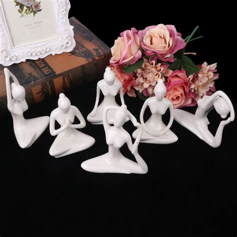 abstract art meditation yoga pose statue figurine ceramic yoga figure