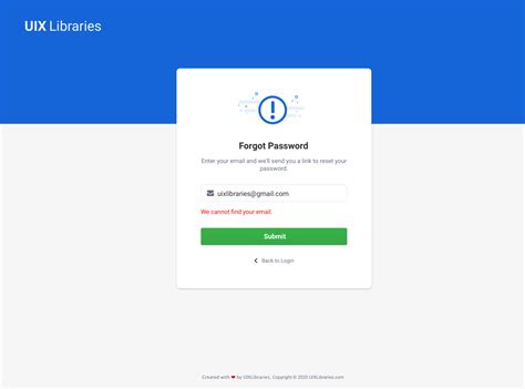 forgot password page design  uixlibrary  dribbble