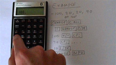 hp bii financial calculator npv calculation youtube