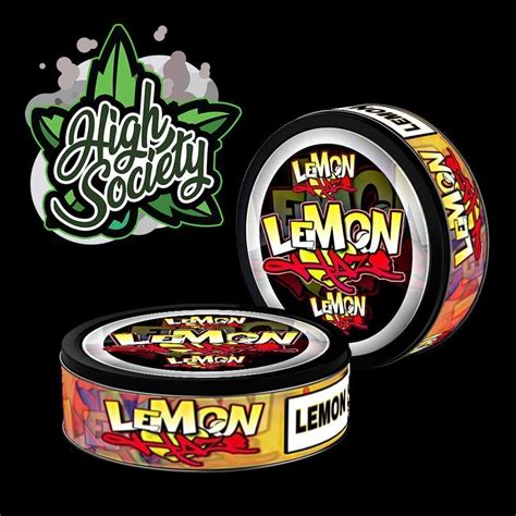 lemon haze  tin labels high society packaging