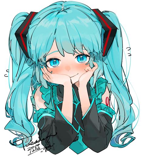 Safebooru 1girl Aqua Eyes Aqua Hair Aqua Nails Aqua Neckwear Bangs