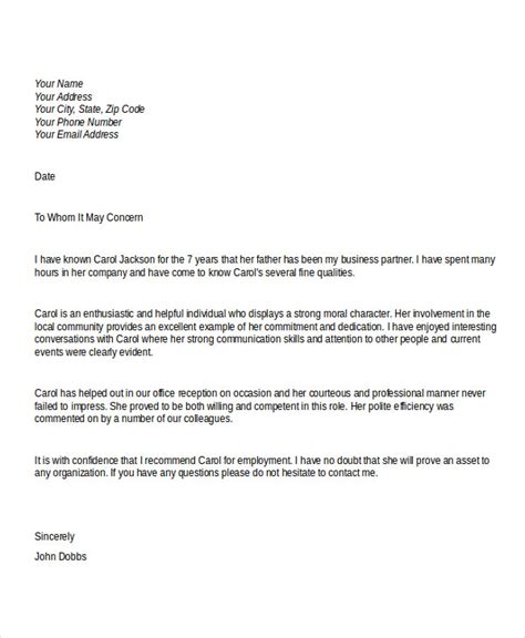 business reference letter examples     examples
