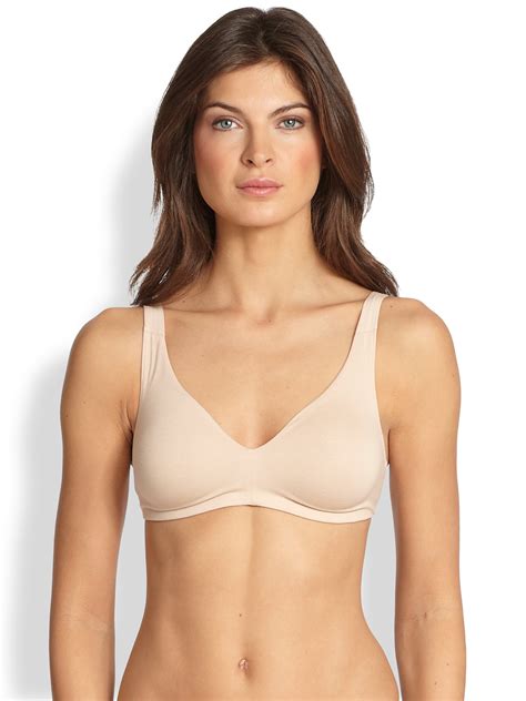 lyst hanro cotton sensation full bust soft cup bra in natural