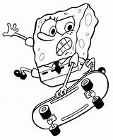 Spongebob Coloring Topcoloringpages Printable Skate Print Skateboard sketch template