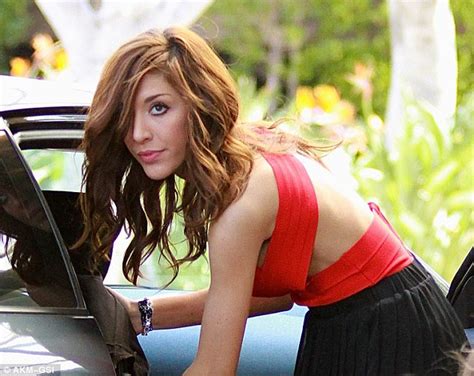 farrah abraham wears plunging red top and skirt after