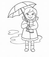 Umbrella Coloring Girl Pages Holding Kids Winter Drawing Printable Print Umbrellas Template Choose Board Sheets sketch template