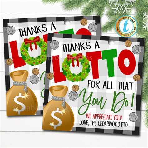 christmas lottery gift tag   lotto