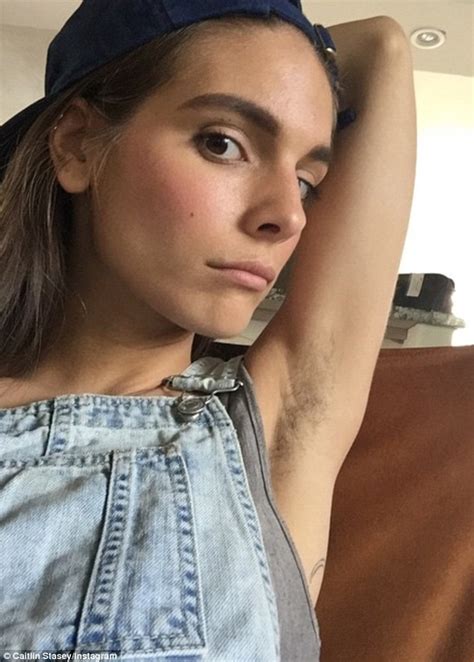 caitlin stasey flaunts her unshaven pits in instagram post daily mail