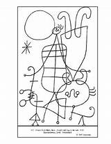 Miro Coloring Joan Para Lesson Colorear Printable Plan Arte Sun Dog People Miró Children Kids Pages Brancusi Constantin Bird Space sketch template