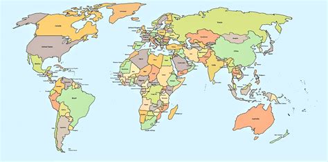 Top 46 Imagen Mapa Planisferio Del Mundo Con Nombres Viaterra Mx