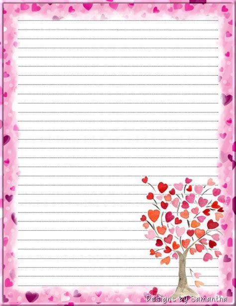 valentines day stationary writing paper printable stationery