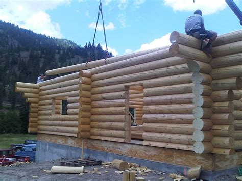 log home packages delivery setup  log timber