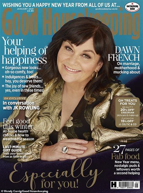 dawn french 63 looks radiant on the cover of good housekeeping