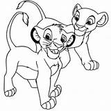 Coloring Nala Simba sketch template
