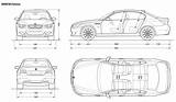 M5 E60 Blueprints Saloon Sedan Outlines sketch template