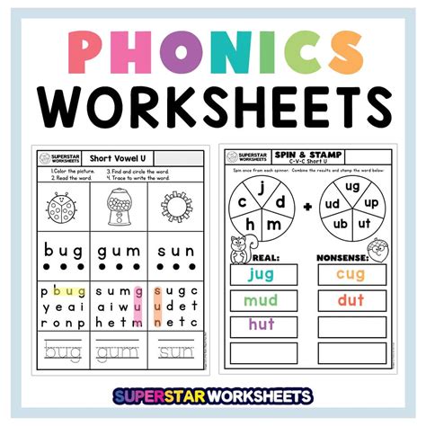 beginner phonics worksheets  kindergarten printable kindergarten
