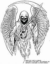 Reaper Grim Parca Sinister Faucheuse Alada Skulls Getdrawings sketch template