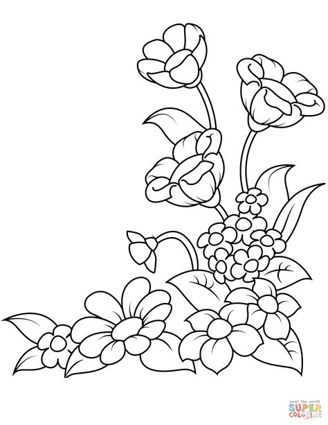 spring flowers coloring page  printable coloring pages
